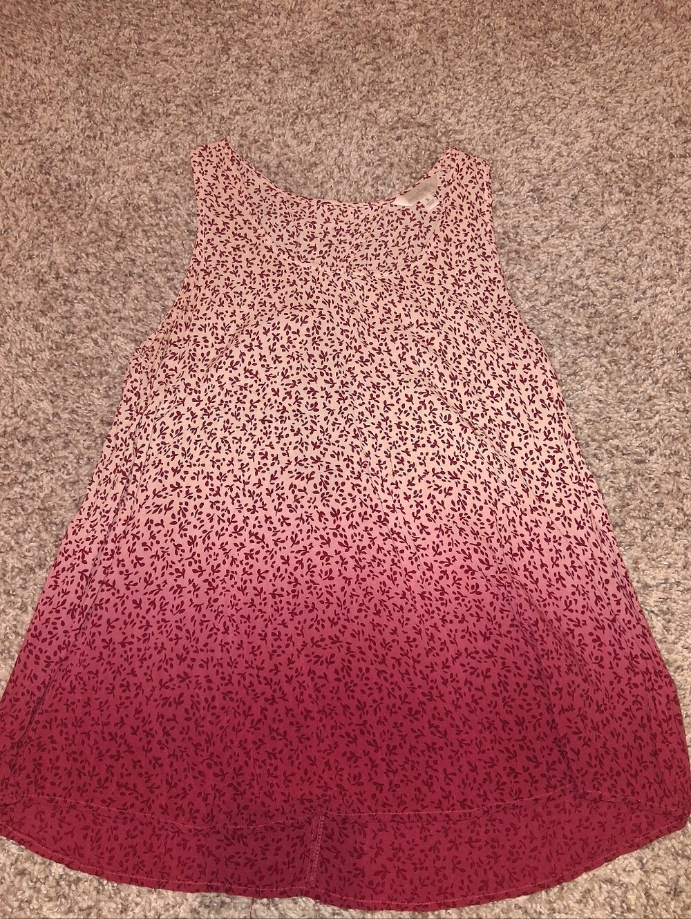 Charming Charlie Pink Ombre Floral Tank Top